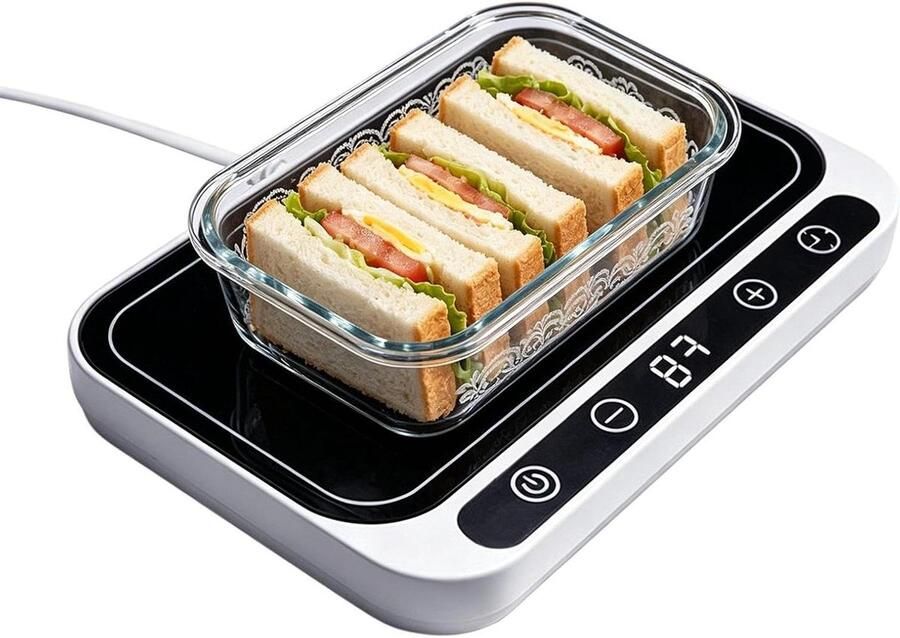 Bekerwarmer Mok Verwarmingsplaat Mok Dranken Warm Houden 8 Temperatuurstanden 20 cm Wit