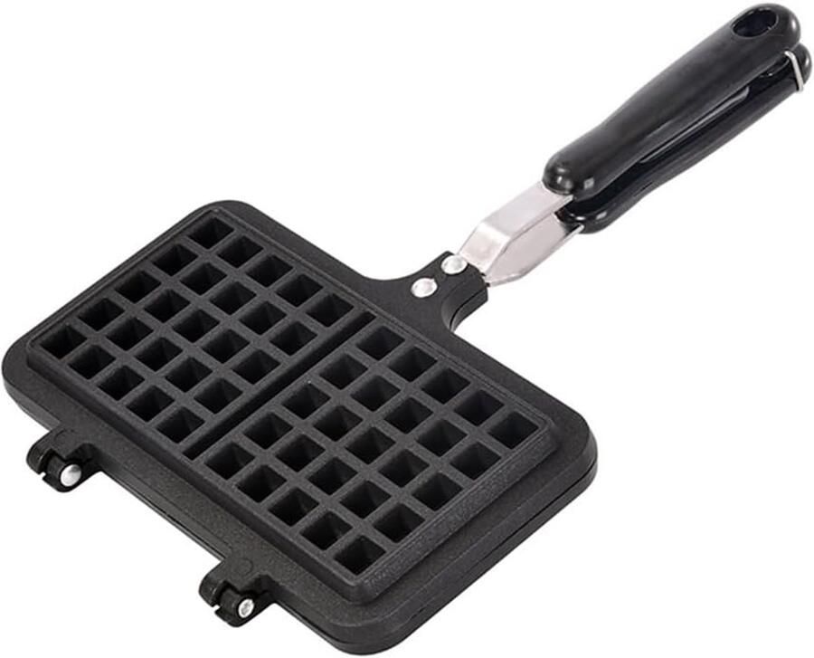 Belgisch Wafelijzer Wafelmaker Bakplaat Wafels Bakken Antiaanbaklaag 35 x 23 x 5 cm Zilver