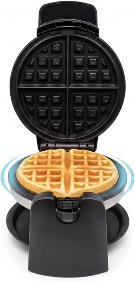 Belgisch Wafelijzer Wafelmaker Wafelapparaat Ontbijt Maken Dubbelzijdig Roterend 372D x 268B x 167H cm Zwart