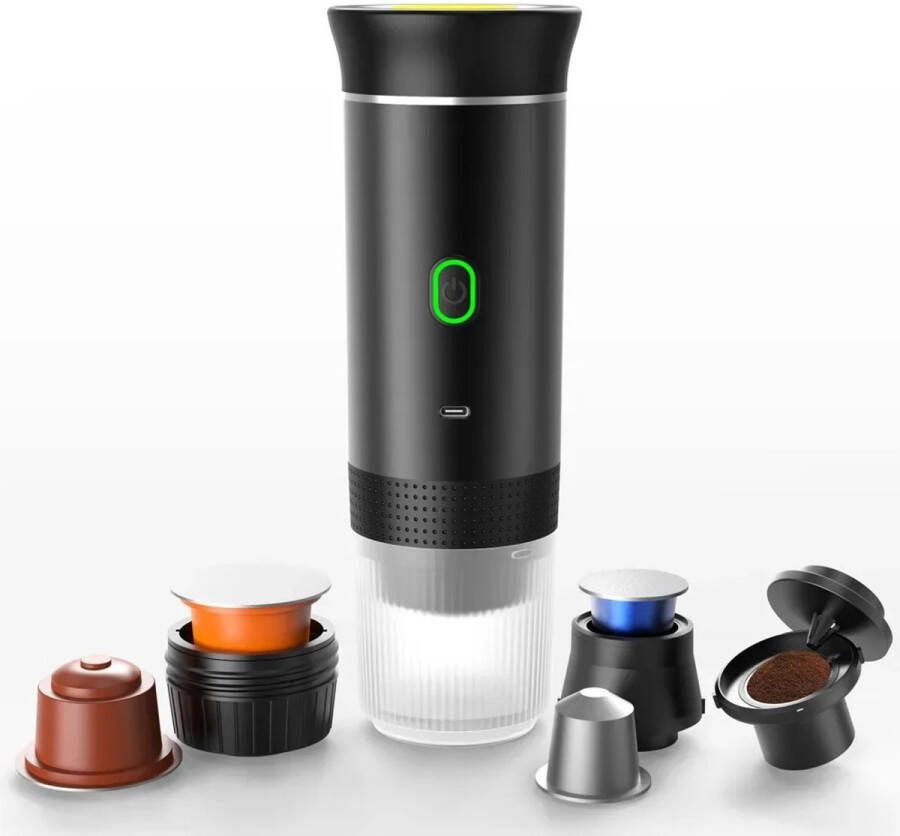 BellissiBo Espressomachine Koffieapparaat 3-in-1 Draagbaar – Capsules & Gemalen Koffie – USB Oplaadbaar – Compact
