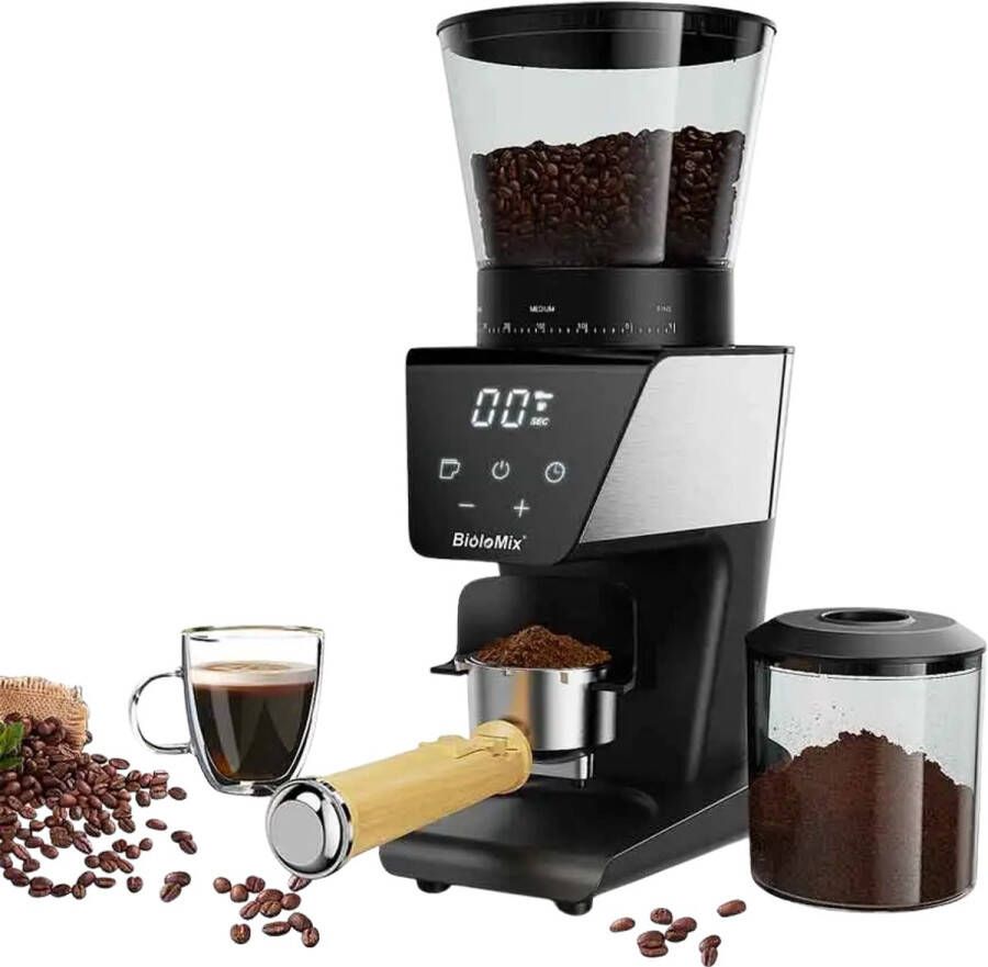 Benelux Select Koffiemolen – Koffiemolen Electrisch – Koffiemaler – Minimaliseert Warmteontwikkeling – Tot 12 Kopjes – Cap. 300 Gram