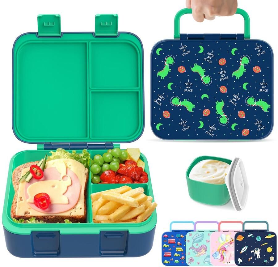 Bento Boxen Voedselopslagcontainer met Meerdere Vakken voor Jongens Meisjes Kinderen Peuters Volwassenen Werk Terug naar School