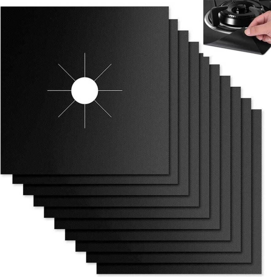 Beschermdoppen voor gasfornuis 10 stuks kookplaatbescherming herbruikbaar en hittebestendig afdekplaat voor gasfornuis