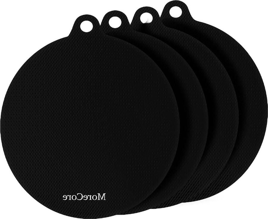 Beschermingsmat inductiekookplaat Inductiebescherming mat Inductie afdekplaat Pannen onderzetter Set van 4 22 cm Zwart
