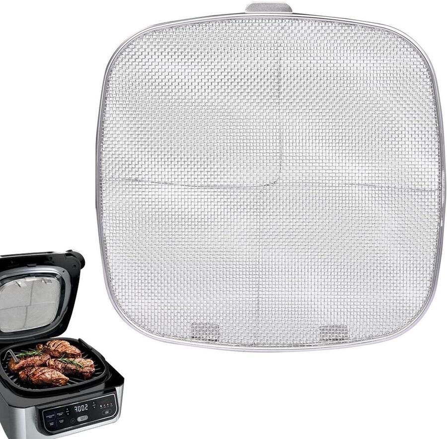 Beschermkap Grill Vetvanger Zeef Koken Zonder Spatten Roestvrij Staal 26.8 cm Diameter Zilverkleurig