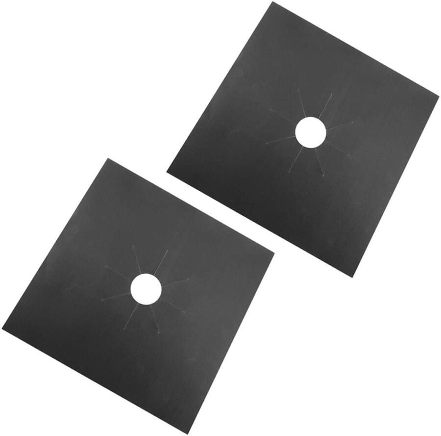 Beschermmat Gasfornuis Kookplaatbeschermer Fornuisdeksel Kookplaat Beschermen Antiaanbak Behandeling 27 x 27 cm Zwart