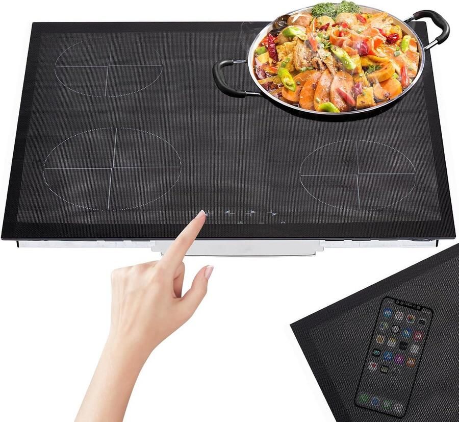 Beschermmat Inductie Siliconen Mat Kookplaat Beschermen BPA-vrij 40 x 60 cm Zwart