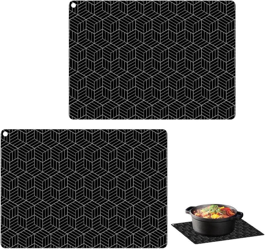 Beschermmat Inductiekookplaat Hittebestendige Onderlegger Koken op Inductie Voorkomt Krassen 25 x 35 cm