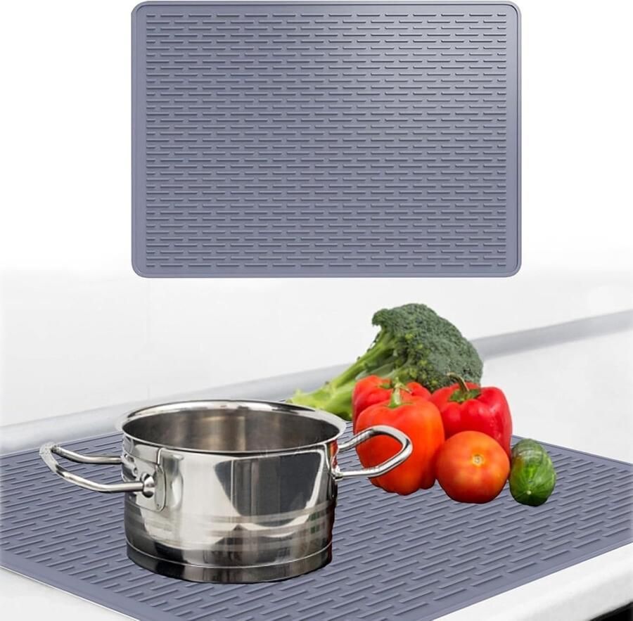 Beschermmat Kookplaat Inductie Mat Keuken Organiseren Hittebestendig tot 550°C 71 x 53 cm Zwart
