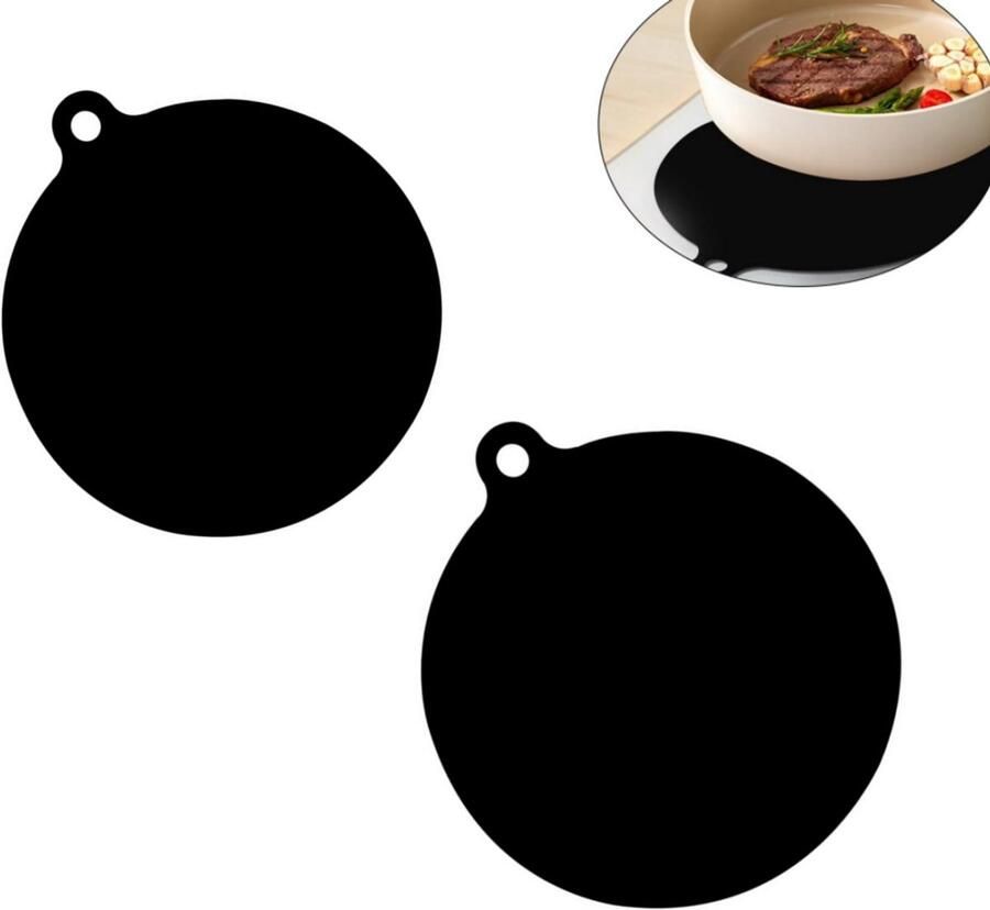 Beschermmat voor inductiekookplaat Hittebestendige siliconen duurzame bescherming Krasbestendige mat voor inductiekookplaat Onderhoudsmat voor keukenapparatuur 22 cm x 25 cm Bescherming voor inductiekookplaatgebruikers Zwart