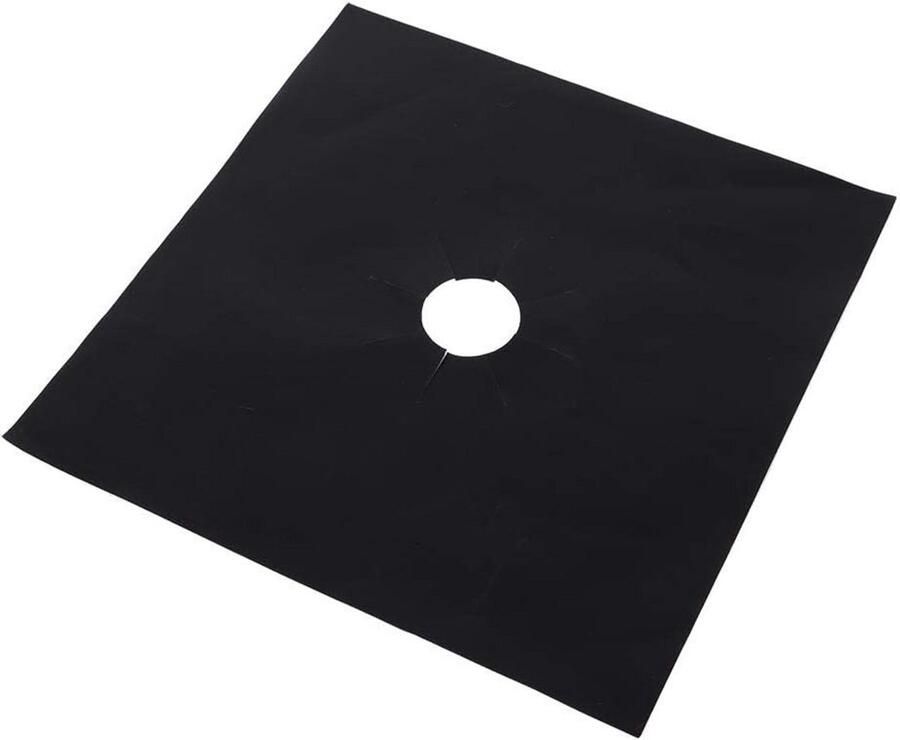 Beschermmatten Gaskookplaat Fornuisbeschermers Keuken Schoonhouden Herbruikbaar Hittebestendig 6 Stuks 27x27cm Zwart