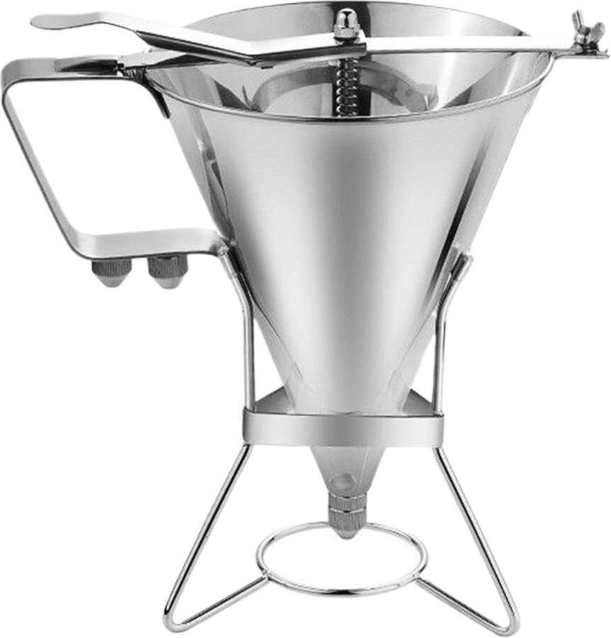 Beslag Dispenser Bakvorm Gieting Pannenkoeken Bakken Roestvrij Staal 1800ml Capaciteit Zilverkleurig