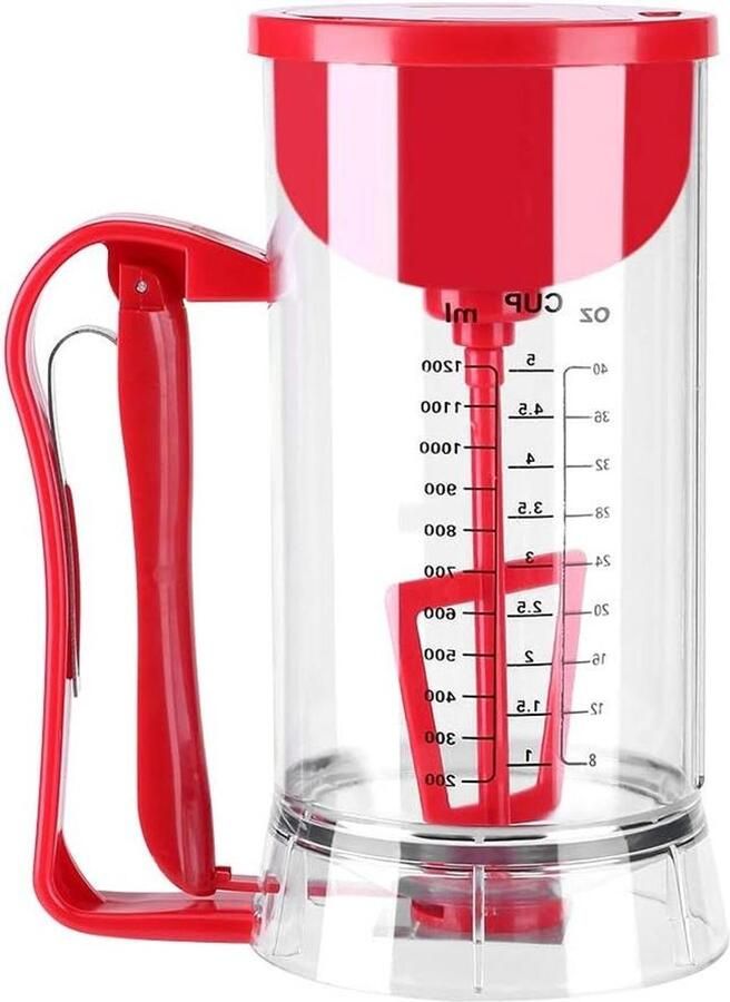 Beslagdispenser Pannenkoekenmaker Beslagverdeler Bakken Thuis Automatisch Mixen 1200 ml Rood