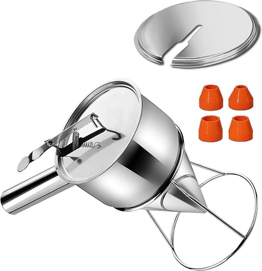 Beslag Dispenser Beslag Trechter Bakken Maken Verstelbare Stromen 1200ML Zilver
