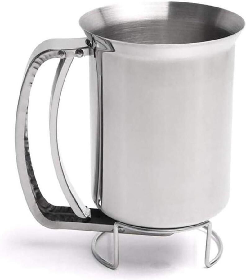 Beslag Dispenser Beslag Trechter Pannenkoeken Bakken Roestvrij Staal 10.5 x 16.2cm Zilver