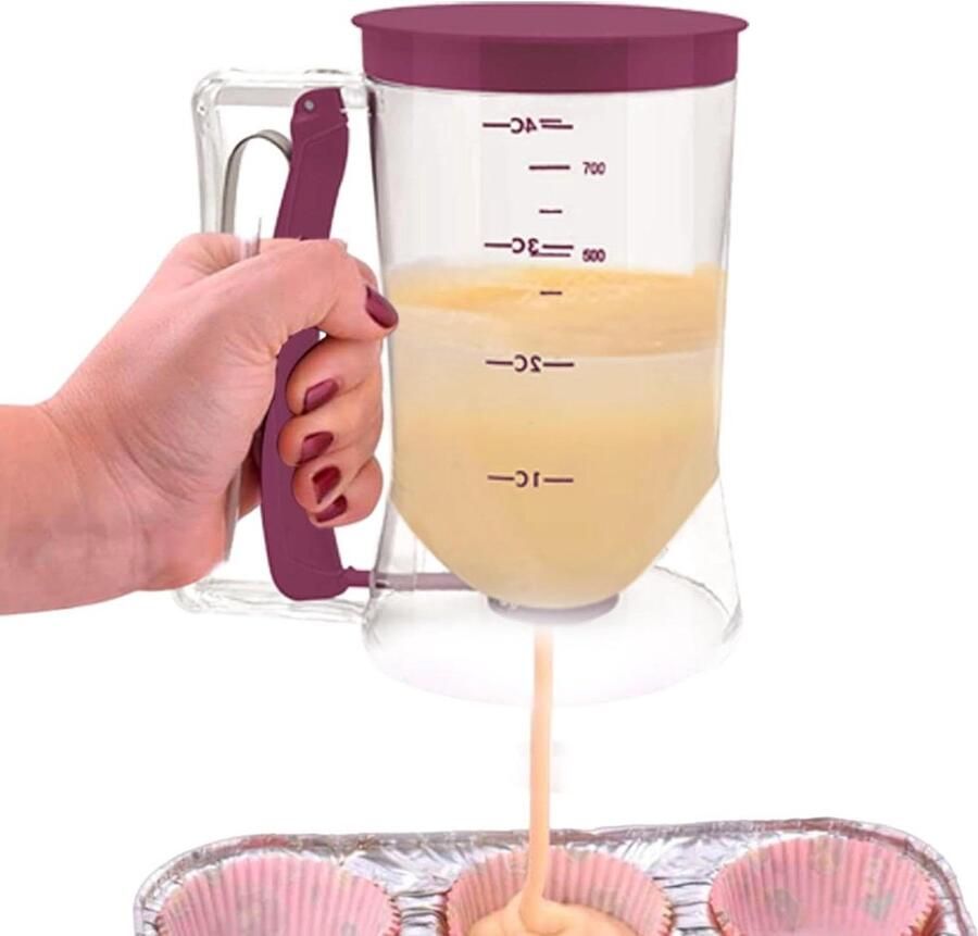 Beslag Dispenser Pannenkoek Dispenser Wafel Nauwkeurig Bakken Snelontgrendelingshendel 18.5 cm Transparant