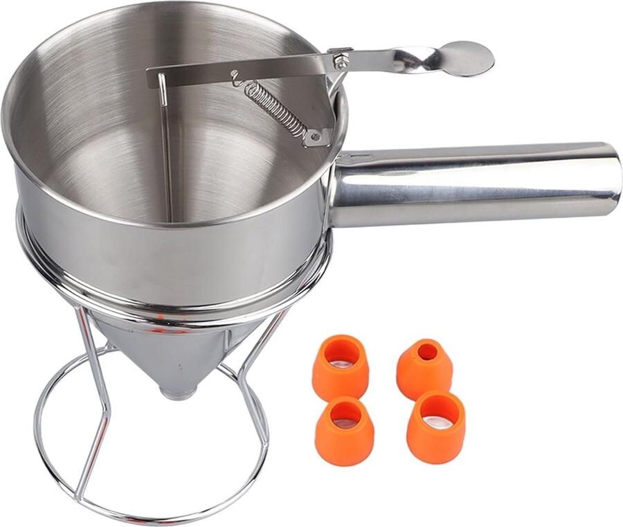 Beslag Dispenser Cakevorm Pannenkoeken Bakken Lekvrij Ontwerp 24 x 17 x 15 cm Zilver