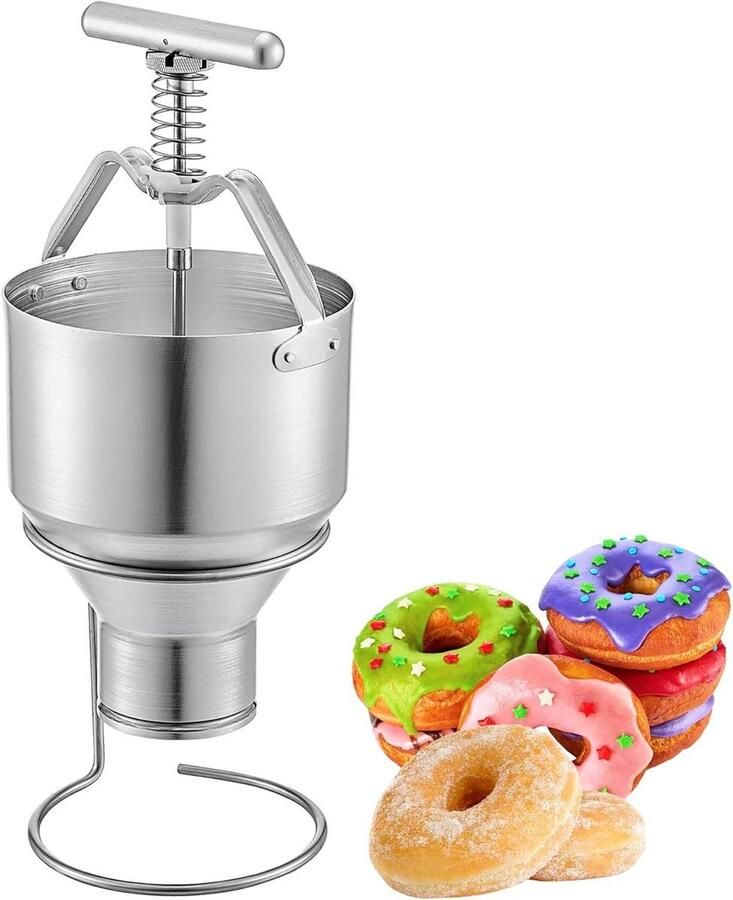 Beslag Dispenser Donut Maker Donuts Maken Verstelbare Dikte 5L Vat Zilver