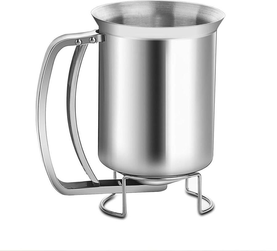 Beslag Dispenser Fles Pannenkoeken Gietfles Bakken en Decoreren Roestvrij Staal 14 x 14 x 18 cm