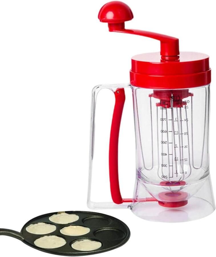 Beslag Dispenser Pannenkoek Dispenser Bakken en Decoreren Ergonomisch Ontwerp 900ml Wit