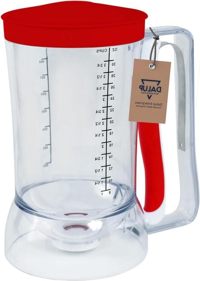 Beslag Dispenser Pannenkoek Dispenser Cupcake Maker Beslag Verdelen Kindvriendelijk Ontwerp 0.96 Liter Rood