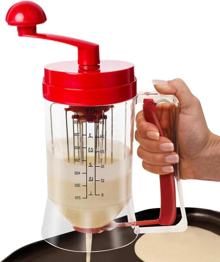 Beslag Dispenser Pannenkoek Dispenser Mixer Bakken en Mixen Met Squeeze Handvat 900ml Transparant