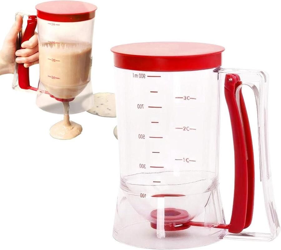 Beslag Dispenser Beslag Giet Gerei Bakken en Koken Lekvrij Ontwerp 900ml Rood