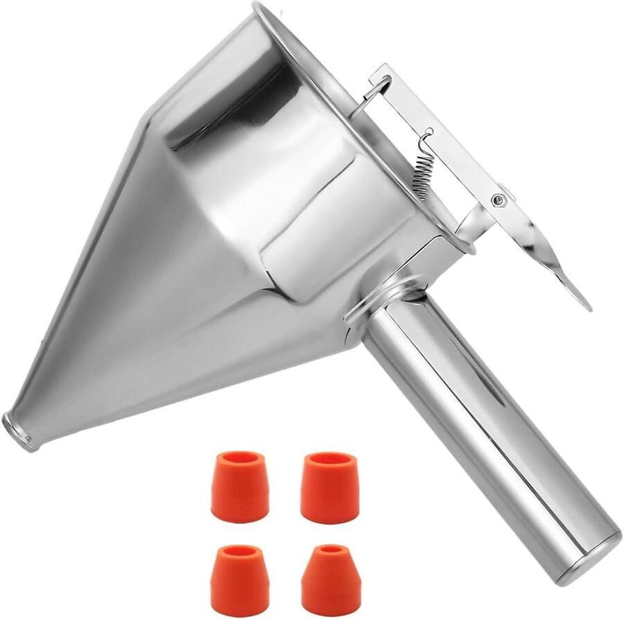 Beslag Dispenser Pannenkoeken Dispenser Bakken Thuis Roestvrij Staal 600 1200ML Zilver
