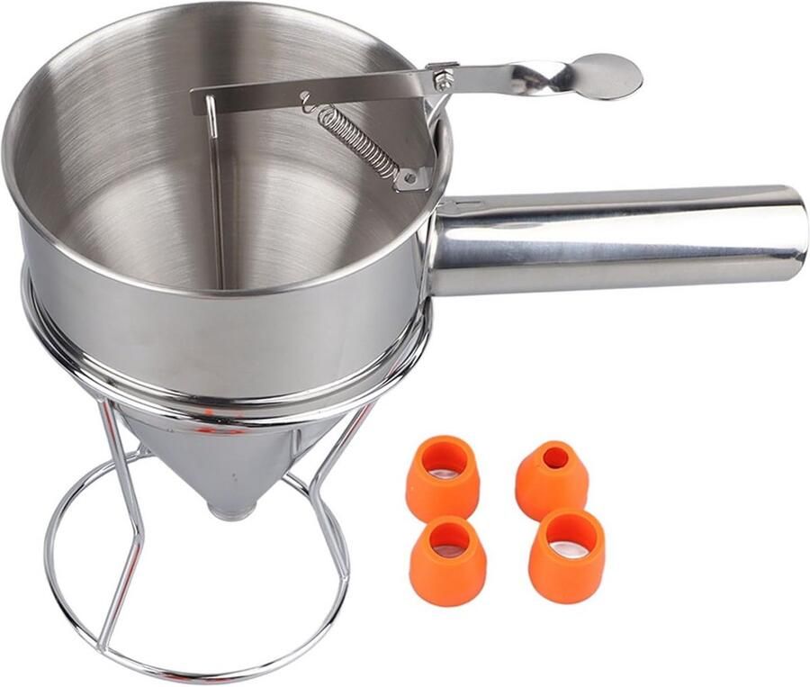 Beslag Garder voor Pannenkoeken en Cupcakes RVS 1200 ml Inclusief 4 Mondstukken