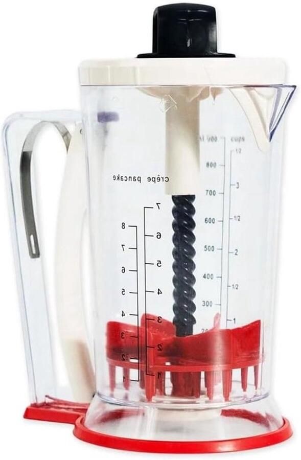 Beslag Mixer Dispenser Pannenkoek Beslag Snel Bakken Nauwkeurig Doseren 900 ml Transparant Zwart Rood