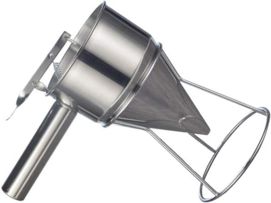 Beslag Trechter Beslag Dispenser Pannenkoeken Bakken Met Houder 25.5x13x27cm Zilverkleurig