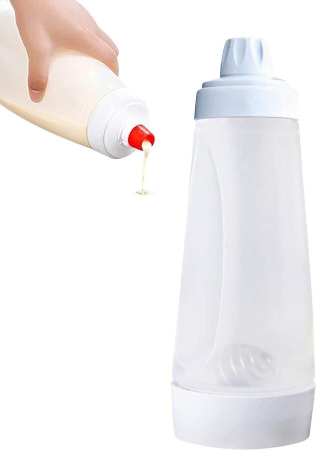 Beslagdispenser Beslagmixer Beslagfles Pannenkoeken Bakken Zelfnivellerend 1000 ml Wit