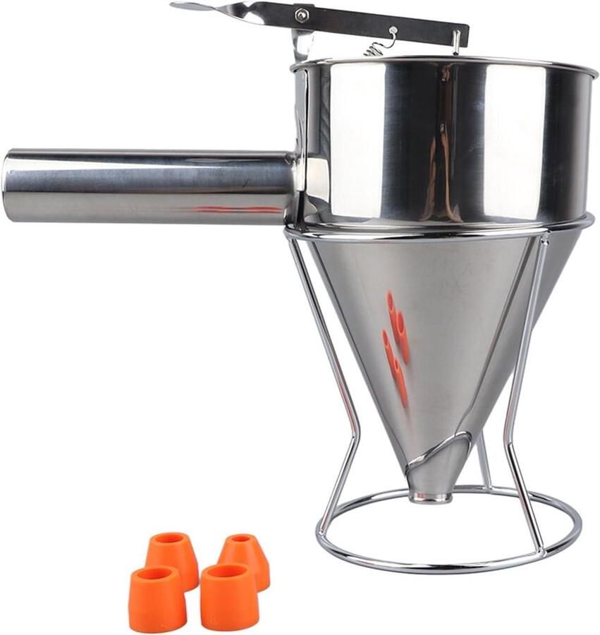Beslagdispenser Pannenkoek Trechter Bakken Maken Nauwkeurige Controle 1200 Ml Zilver
