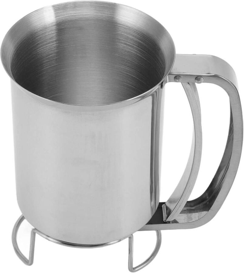 Beslagdispenser Pannenkoekengieter Muffinvorm Bakken Maken Lekvrij Roestvrij Staal 10.5x16.2cm Zilver