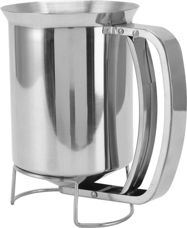 Beslagdispenser Pannenkoekmaker Beslag Gieter Bakken Maken Handbediende Roestvrij Staal 10.5 X 16.2 Cm
