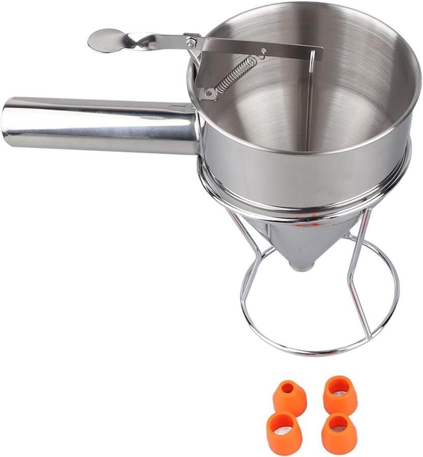 Beslagdispenser Set Pannenkoekhouder Cupcake Bakken Thuis Roestvrij Staal 1200 ml Capaciteit Zilver