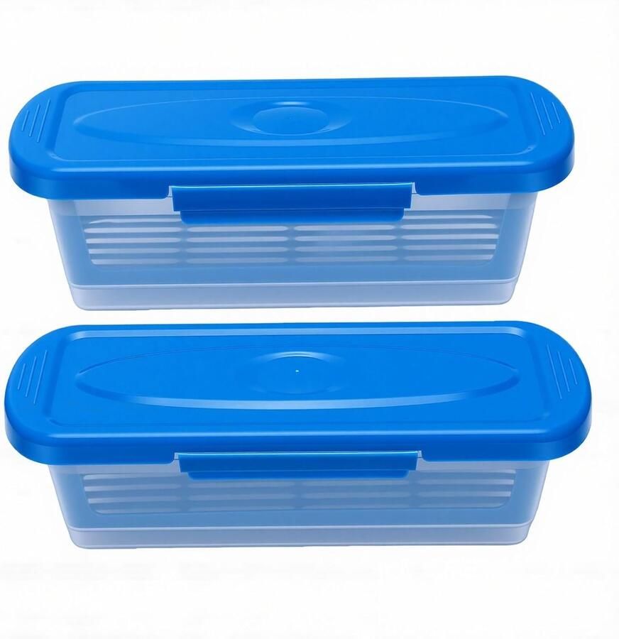 Beslagkommen met Deksel Paneerkommen Mengkommen Frituren en Grillen Voorkomt Oliespatten 2 stuks Blauw