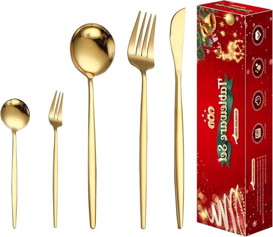 Bestek Set Gouden Bestek Dineren Thuis Roestvrij Staal 30 Delig Goud