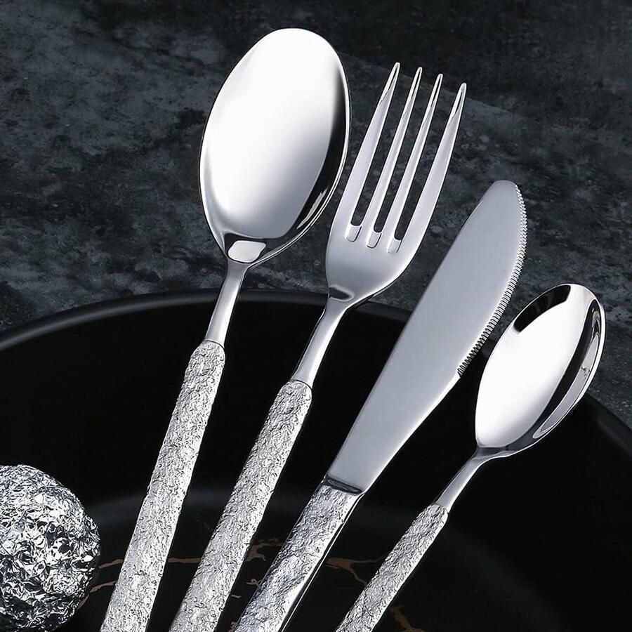 Bestek Set Tafelgerei Luxe Dineren Thuis 18 10 Roestvrij Staal 24 Delig Goud