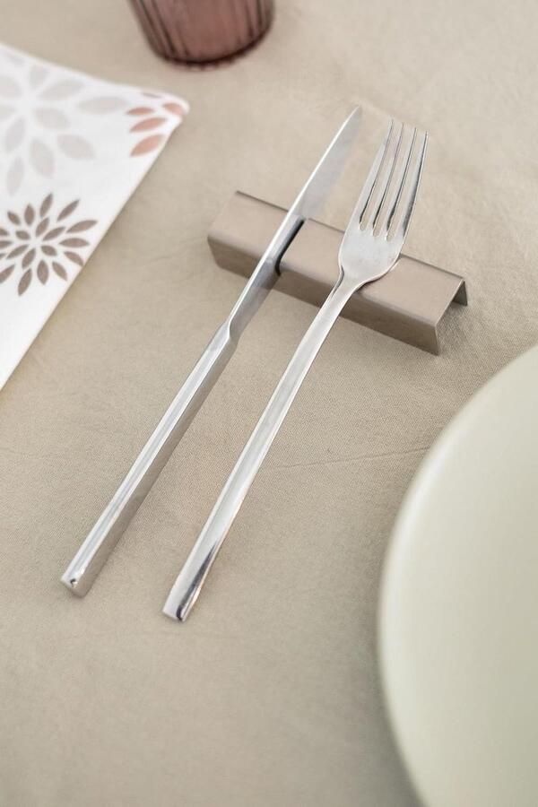 Bestekbak Set Bestekhouder Bestekstandaard Tafel Decoratie Italiaans Design Handgemaakt 4 Stuks Satijn Roestvrij Staal