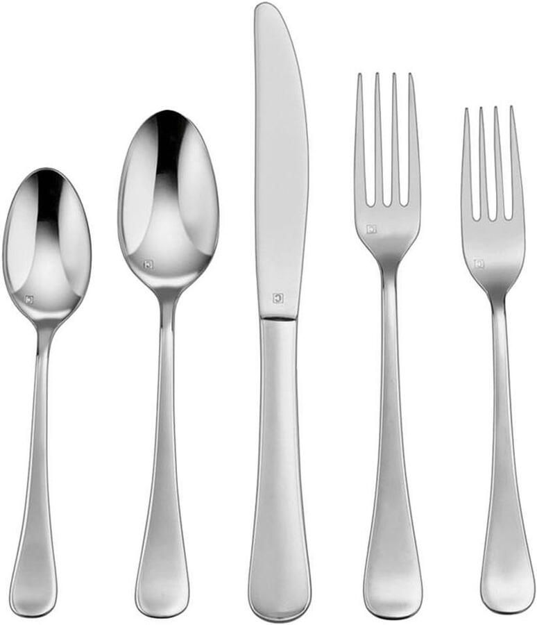 Bestekset 20-delig Eetgerei set Dineren aan tafel Handgemaakt roestvrij staal Europees formaat Zilverkleurig