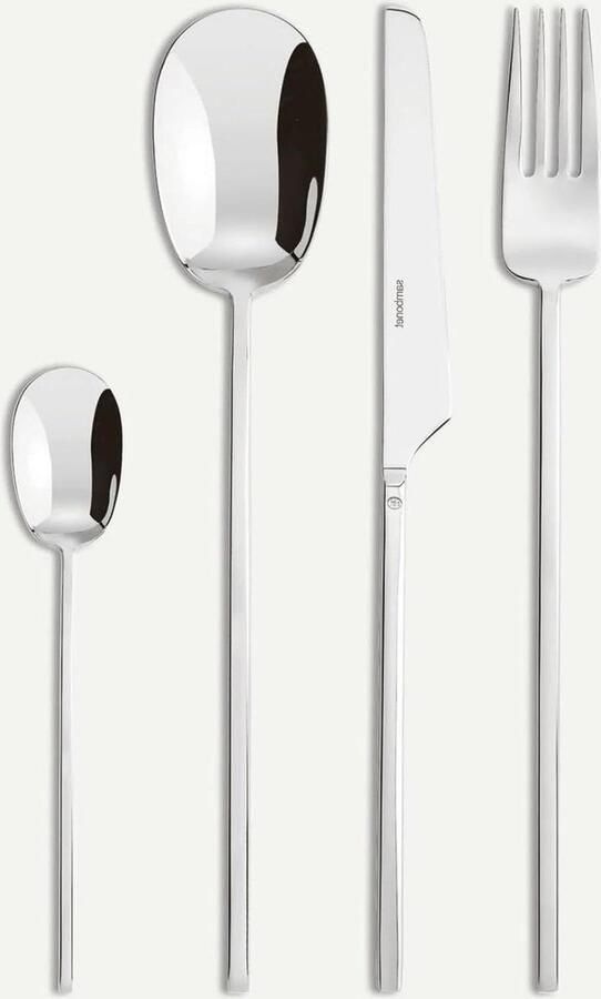 Bestekset 24-delig Tafelbestek Set Verfijnd Tafelen Monoblok Design 24 Stuks Zilver Goud