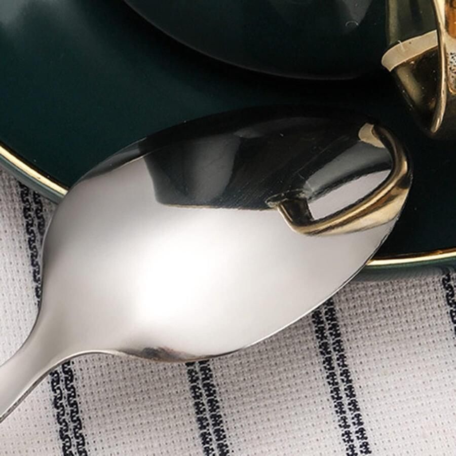 Bestekset Bamboe Handvat Keukengerei Set Tafel Dekken Roestvrij Staal 4 Delig Goudkleurig