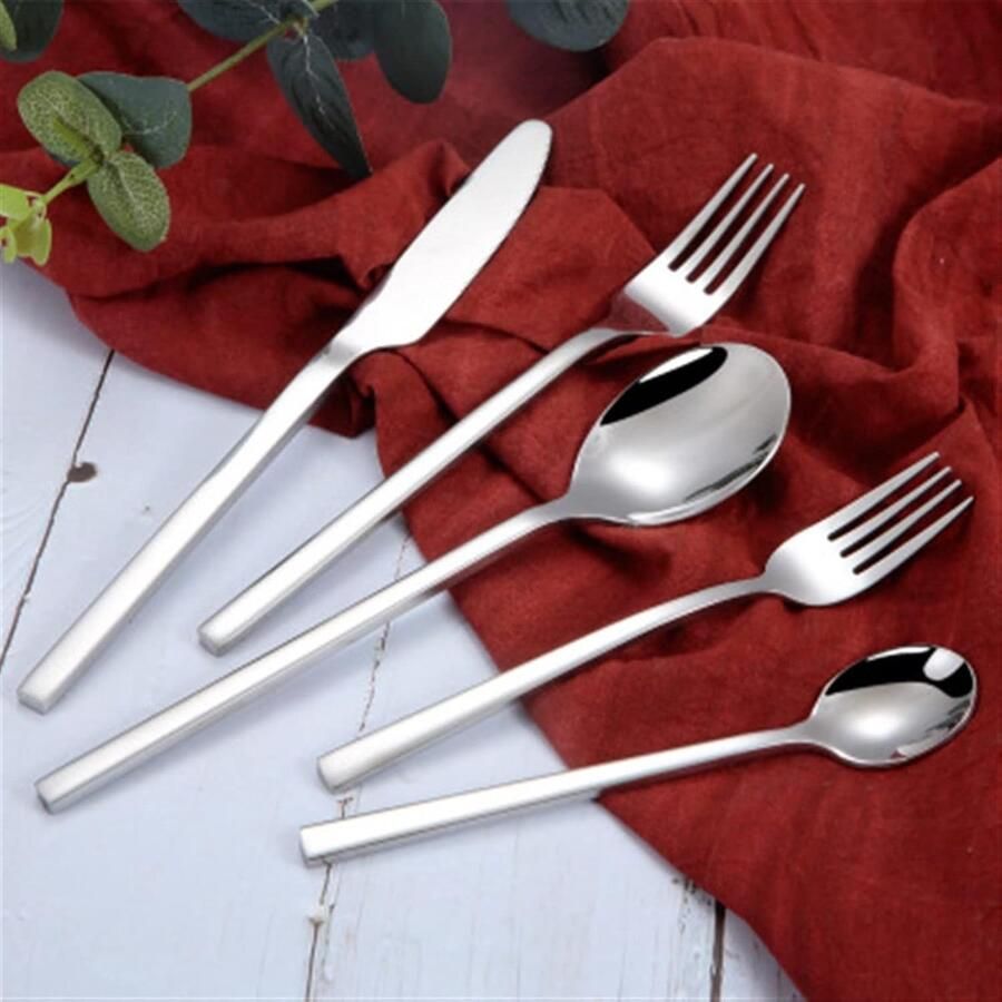 Bestekset Goud Chinees Lepel Elegant Dineren Spiegelende Afwerking 4 Delig