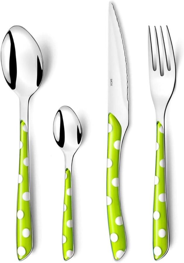 Bestekset Groen Dinertset Vork Lepel Mes Tafeldekken Roestvrij staal 18 0 24 delig Groen
