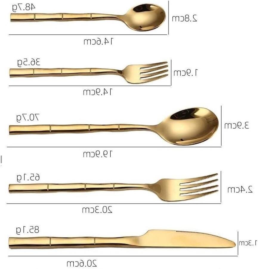 Bestekset Keukenbestekset Tafeldekken Elegant Design 30 Delig Goud