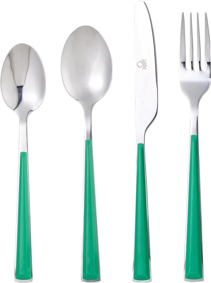 Bestekset Keukengerei set Dagelijks dineren Roestvrij staal 24-delig Groen