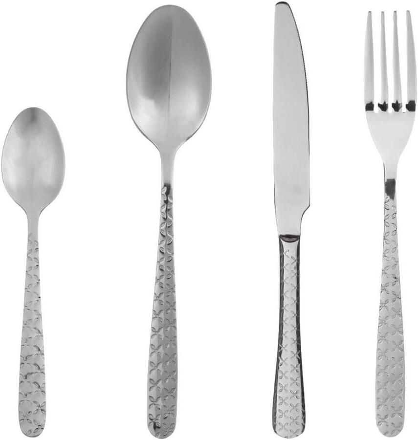 Bestekset RVS Serviesgoed Set Tafeldekken Uniek Design 24-delig Zilverkleurig