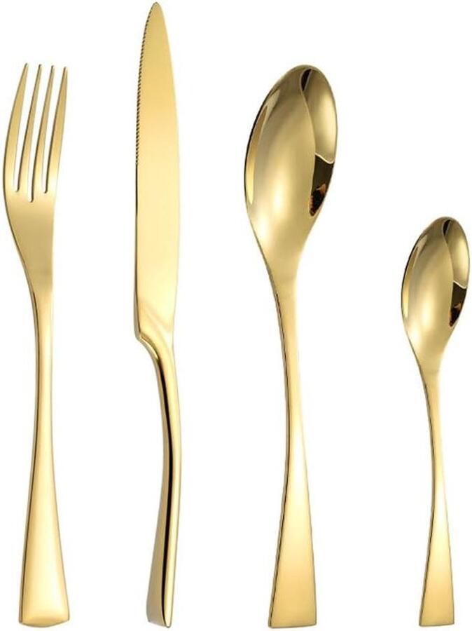 Bestekset Serviesgoed RVS Thuis dineren Uniek visstaart handvat 4 stuks Goud