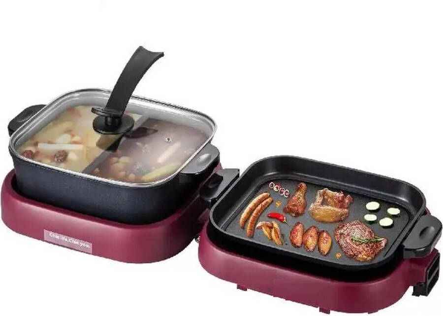 Betaalbare Goederen 2 In 1 Elektrische BBQ Grill 2000W Multifunctionele Grill Electrische BBQ Grill Apparaat Grillplaat Grillpan